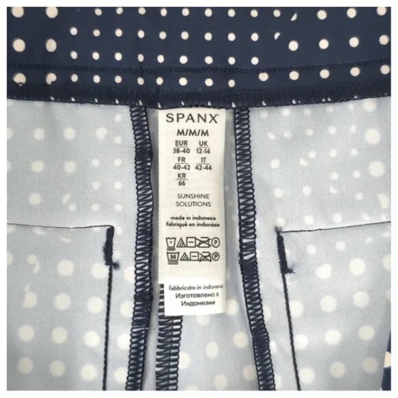 Spanx NWT Midnight Navy/White Polka Dot SUNSHINE Athletic Shorts, Size Medium - Picture 7 of 7
